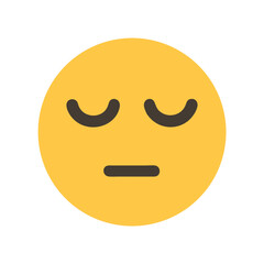 Calm and introspective emoji face with relaxed expression in digital vector art