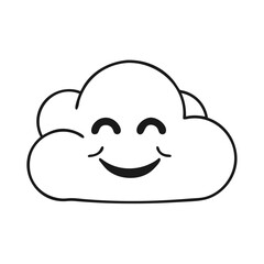 Happy Smiling Cloud Character Illustration with Positive Emotions and Friendly Face
