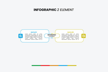 A clean infographic with two elements, ideal for presentations, business concepts, or illustrating a two-step process or comparison