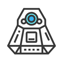 Minimalist vector illustration of a space capsule or lander design © MdShafikul