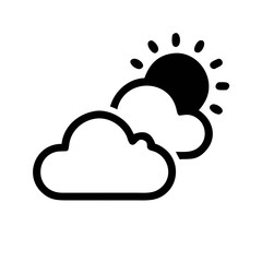 Icon of partly sunny weather with clouds obscuring part of the sun