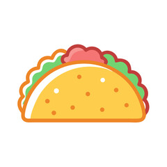 Simple and Delicious Taco Illustration with Fresh Toppings for a Quick Meal