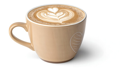 Oversized latte mug isolated on white background for bold and functional drinkware style