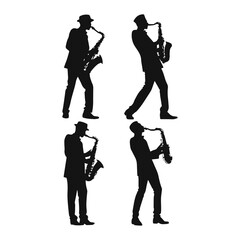 silhouettes of musicians