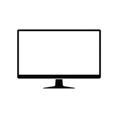 Modern computer monitor with blank white screen on a stand
