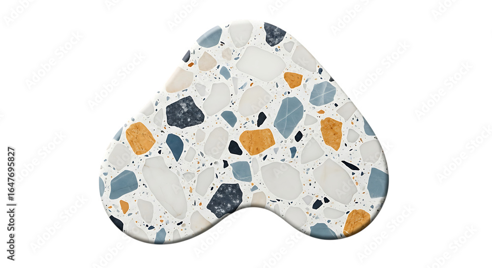 Aufkleber unique terrazzo design in soft color palette showcasing various shapes and textures perfect for mode