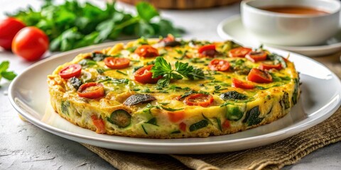 Savory Vegetable and Egg Frittata, a Delicious and Wholesome Meal Option Perfect for Breakfast or Brunch