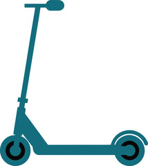 Vector Silhouette of a kick scooter on a transparent background