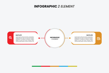A sleek infographic with two distinct elements, perfect for illustrating a two-step process, comparing two concepts, or presenting business data