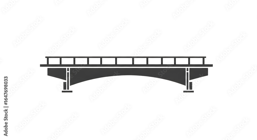 Poster modern bridge illustration isolated on a transparent background, suitable for various design project
