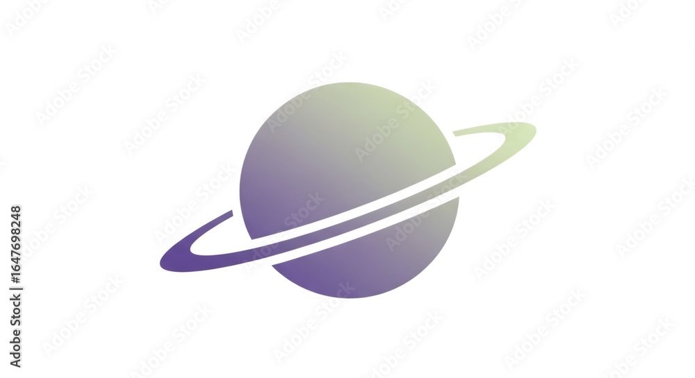 Poster stylized planet graphic featuring rings on transparent background suitable for various design projec