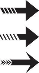 Draw the direction of the arrow in a broken style