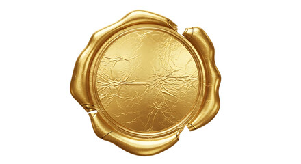 Elegant gold seal design on a transparent background suitable for various creative projects and digital applications
