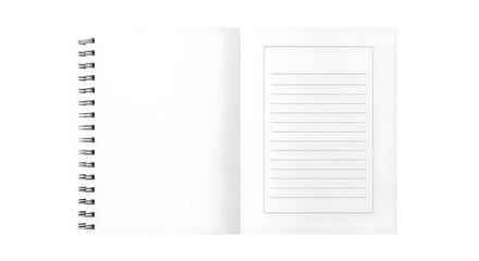 Blank spiral notebook ready for notes or sketches with a clean interior layout for easy writing and drawing