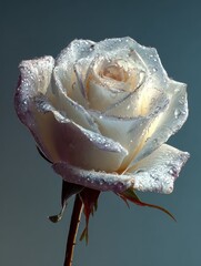 white rose with water droplets
