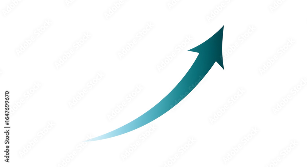 Poster stylized upward arrow graphic design element isolated on transparent background for modern projects