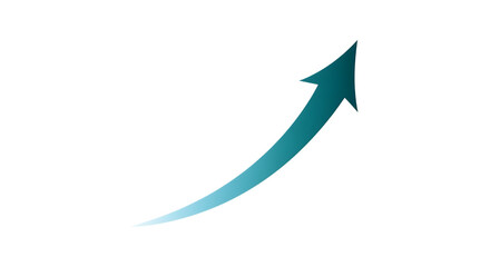 Stylized upward arrow graphic design element isolated on transparent background for modern projects