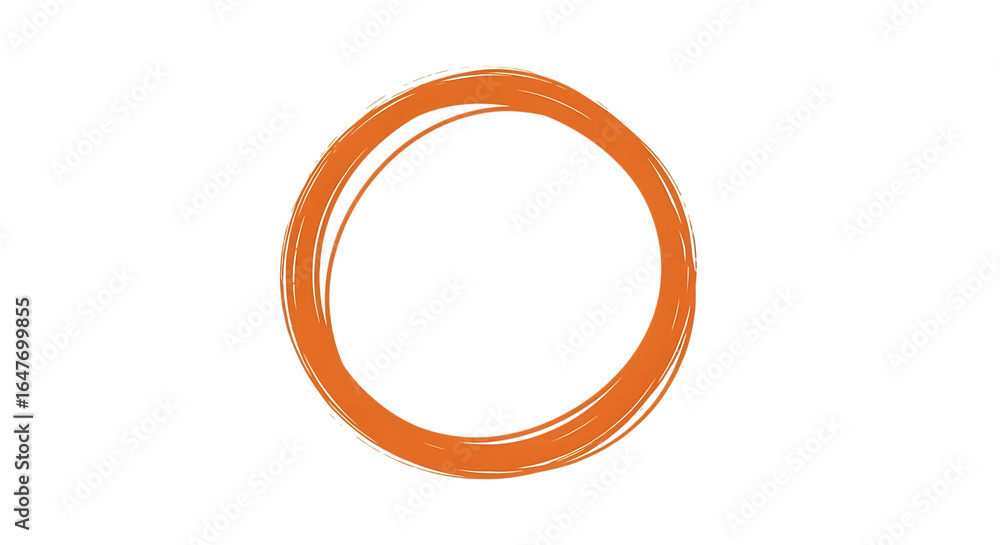 Poster orange circular shape with a textured outline isolated on a transparent background for graphic desig