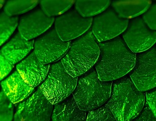 Obraz premium Close-up of bright green dragon scales