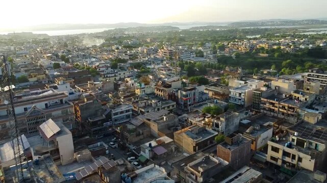 aerial view of the city mirpur ajk 