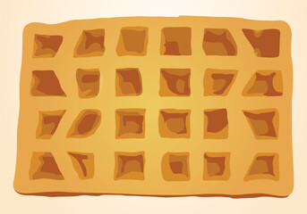 Vector illustration of waffle isolated on white background