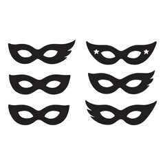 Fototapeta premium Masquerade Party Eye Mask Silhouette Vector Set