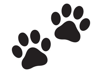 Black Animal Paw Print Silhouettes Collection Vector Design on white background © Rakib Rakib