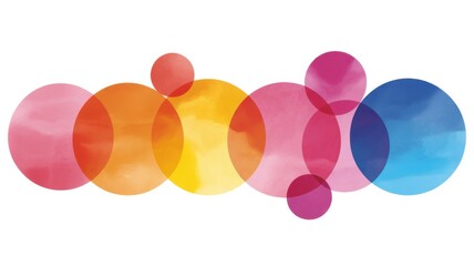 Colorful overlapping circles create a vibrant and modern design isolated on white background