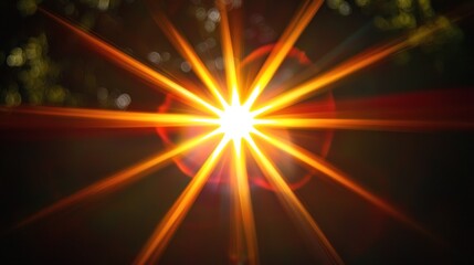 Bright starburst, radiating golden light