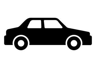 Fototapeta premium Black Sedan Car Silhouette Icon, Best-Selling Vector Graphic Resource for Websites, Apps, and Print Materials
