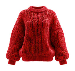 Obraz premium Cozy red sweater fashion showcase apparel textiles isolated on transparent background