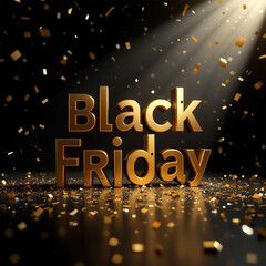 Black Friday Sale Banner With 3D Text 