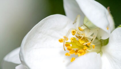 Obraz premium Close-up of a white spider in a flower