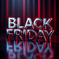 Black Friday Sale Banner With 3D Text 