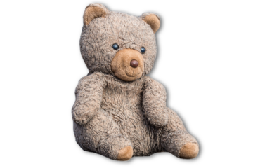 old vintage teddy bear isolated on white