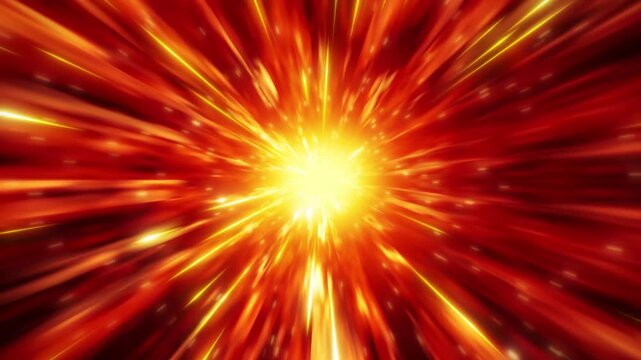 爆発したようなオレンジ色の集中線のエフェクト背景