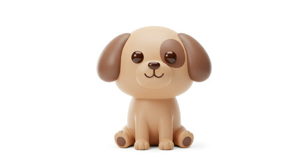 A charmingly rendered little puppy, a delightful 3D digital illustration, embodying the concept of innocent joy and loyal companionship, perfect for heartwarming projects and child-friendly designs