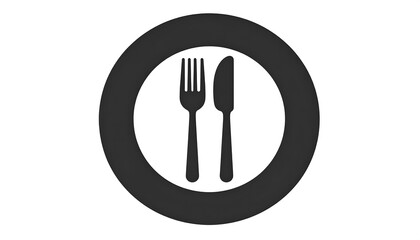 Simple black and white eating icon