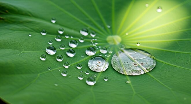 Dew drops on lotus leaf macro photography nature wallpaper background close up view hd