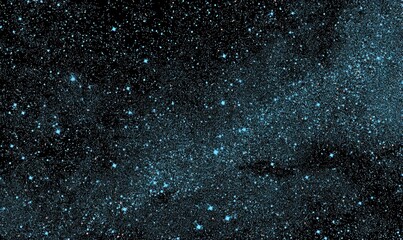 Obraz premium Starry night sky, densely populated with luminous teal-blue stars