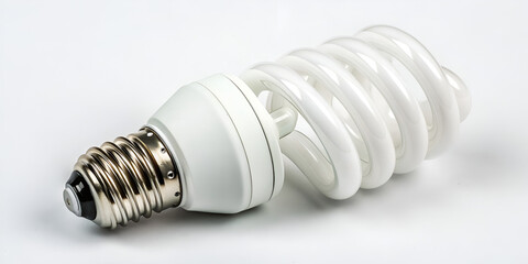 Spiral CFL bulb isolated on white background for energy-saving and modern lighting use