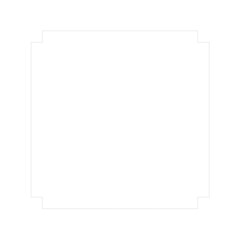 White thin line square frame element..