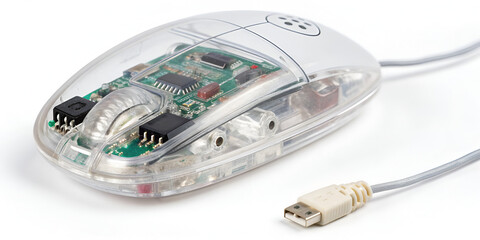 Mouse with customizable side panels isolated on white background for gaming and personalized use