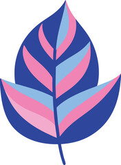 Blue And Pink Patterned Leaf