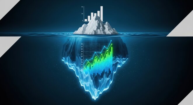 Uncover Hidden Potential: Strategic Business Growth Chart Beneath the Surface Iceberg