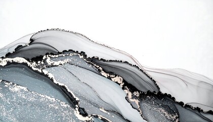 Abstract ink wash art on white background
