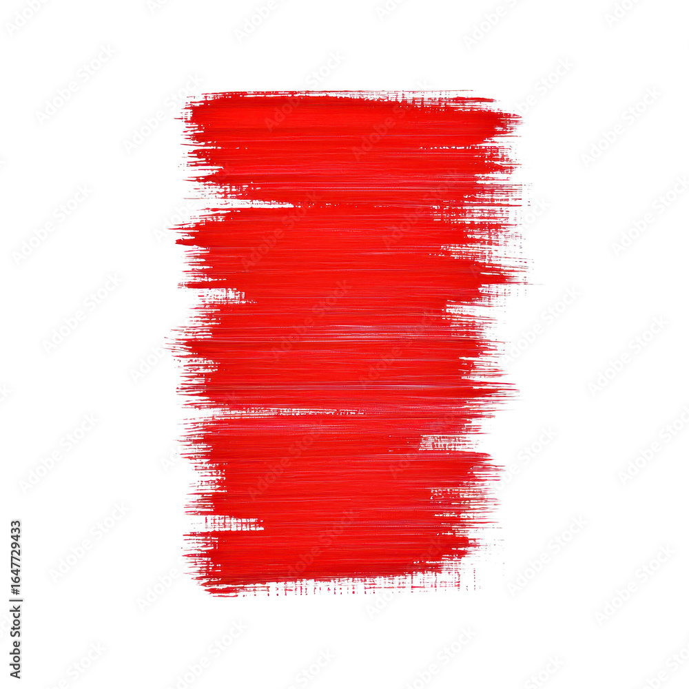 Poster bright red paint stroke on transparency background, showcasing vibrant and bold color contrast. this