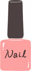 Pink Gel Nail Polish Vector Illustration