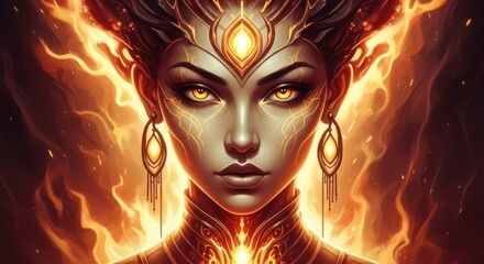 Fiery Goddess of Cosmic Power and Divine Radiance