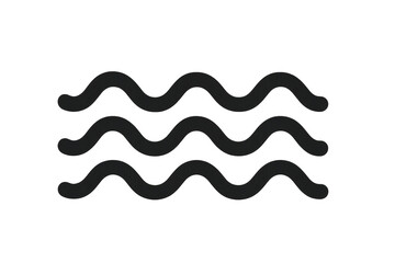 Three black wavy lines forming a pattern on transparent background